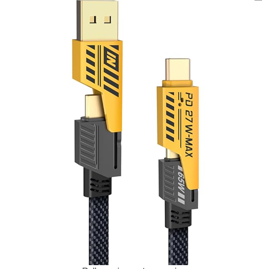 3-in-1 Cable 13 A 1.2 m Metal Braided 65 Watt 100 Mbps Braided Fast Charging