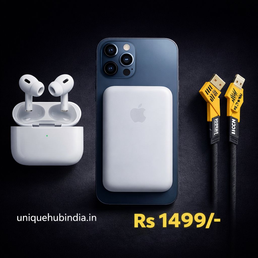 EXCLUSIVE OFFER DEAL UNIQue PODS PRO 2 WITH FREE MAGSAFE POWERPACK 10000 MAH WITH FREE 4 IN 1 MULTI CHARGING CABLE