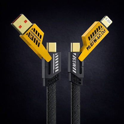 3-in-1 Cable 13 A 1.2 m Metal Braided 65 Watt 100 Mbps Braided Fast Charging (set of 2 cables at rs 999/- )